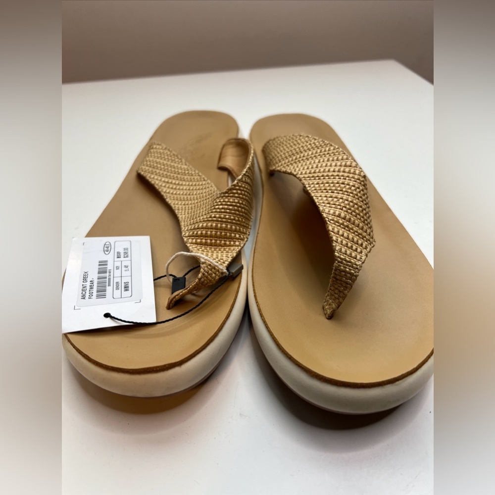Ancient Greek Charys Comfort Sandals Womens 11 Raffia Chunky Sole New - Picture 2 of 10